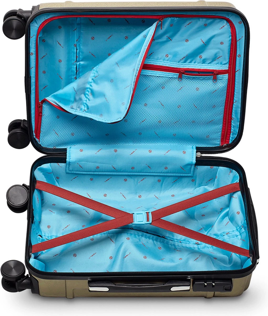 Tesla PC - Handbagage Koffer - 55x35x20 Cm - 4 Wielen - Goud - Afbeelding 3