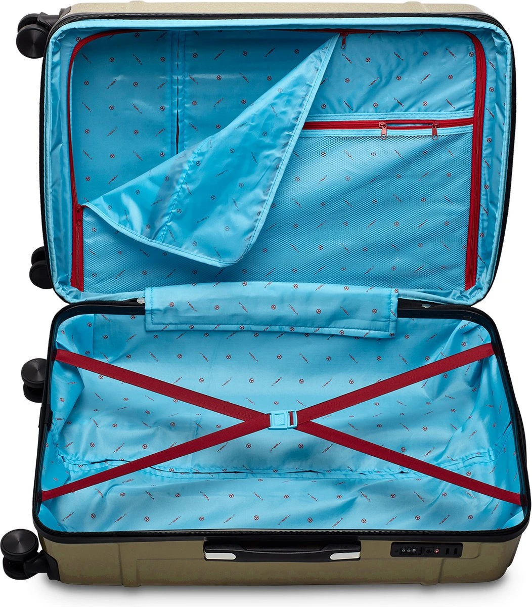 Tesla - Kofferset - 3-delig - 4 Wielen - Cijferslot - Goud - Afbeelding 3