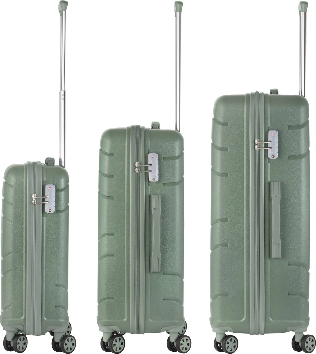 TravelZ Big Bars Kofferset - Trolleyset 3-delig Met TSA-slot - Olijf - Afbeelding 5
