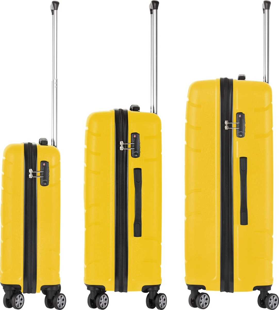 TravelZ Big Bars Kofferset - Trolleyset 3-delig Met TSA-slot - Geel - Afbeelding 5