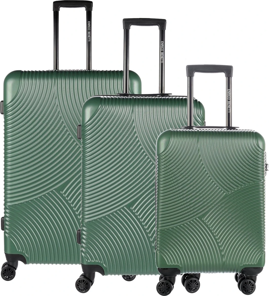 Enrico Benetti Louisville Driedelige Kofferset Hardcase - 39040 - Olijf