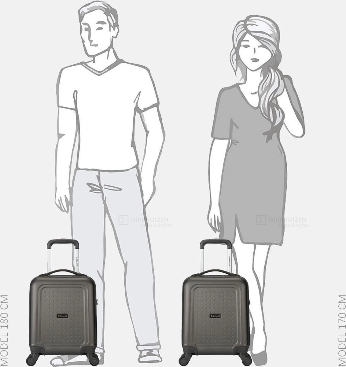 Decent Handbagage Koffer / Trolley / Reiskoffer - 42 Cm - 24 Liter - ABS - Maxi Air - Grijs - Afbeelding 5