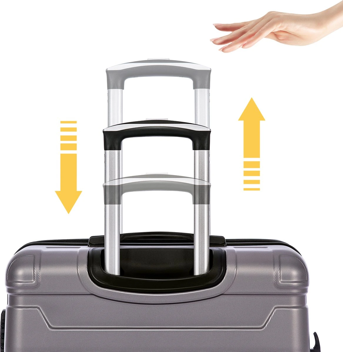 Merax 3-delig Kofferset Met TSA Slot - Trolleyset ABS 40L, 70L & 110 Liter - Grijs - Afbeelding 4