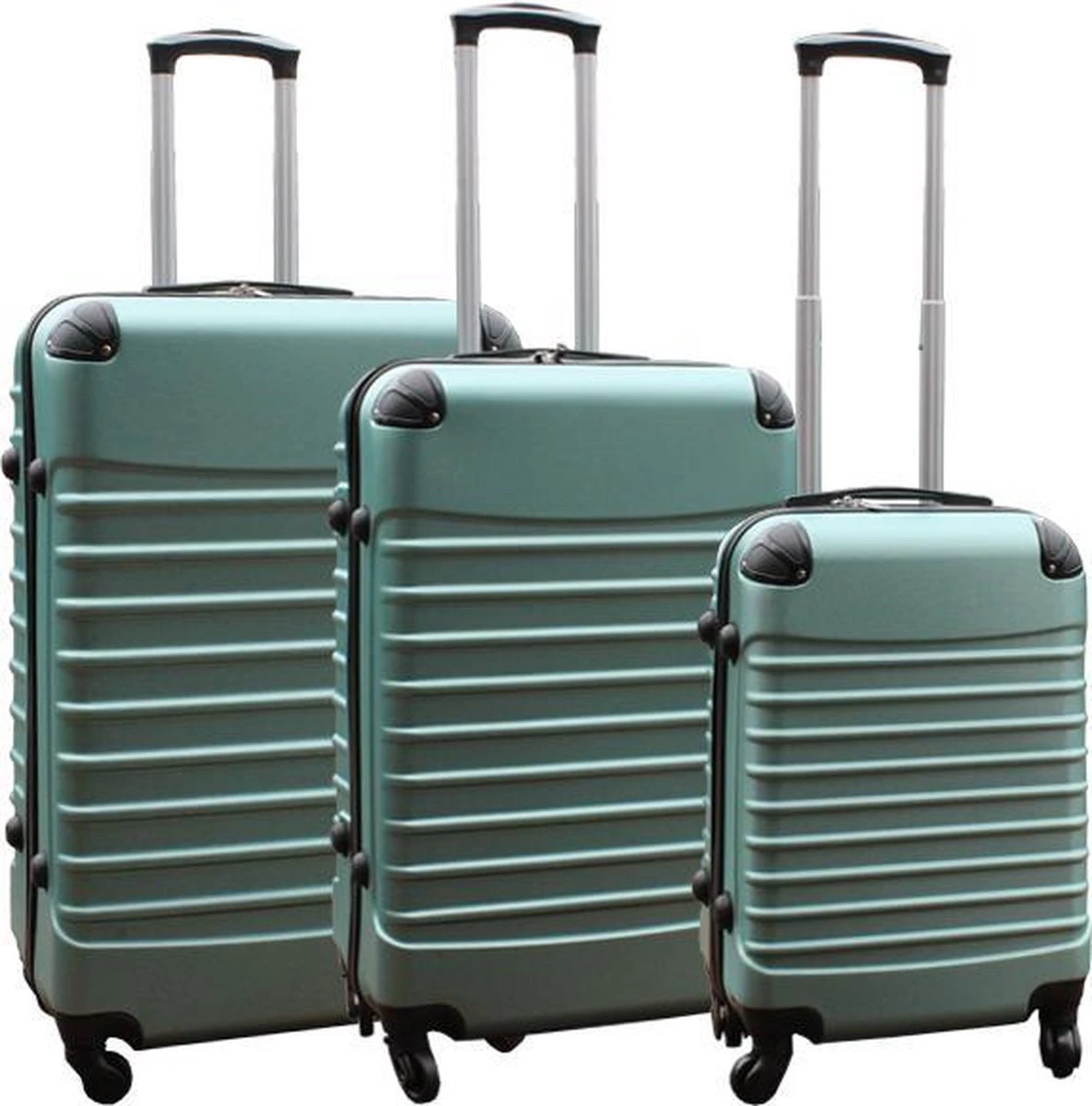 Travelerz Kofferset 3 Delig Met Wielen En Cijferslot - ABS - Groen (228-)