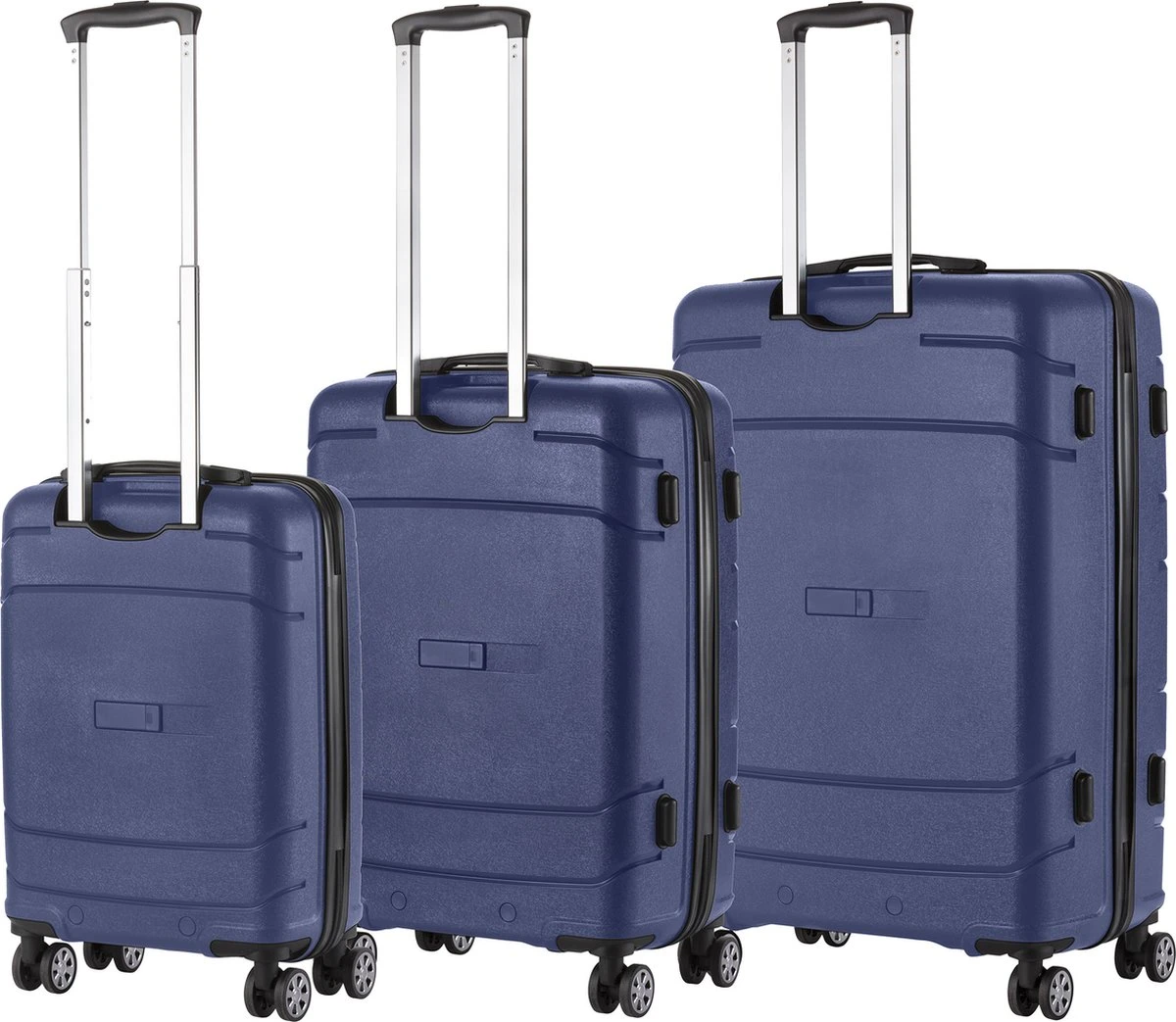 TravelZ Big Bars Kofferset - Trolleyset 3-delig Met TSA-slot - Blauw - Afbeelding 2