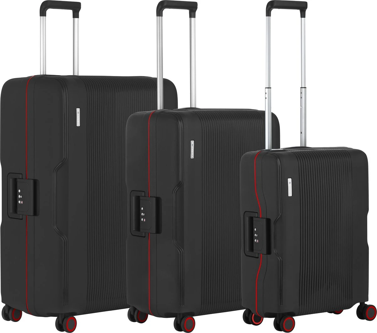 CarryOn Protector Luxe 3-delige Kofferset - Trolleyset Met TSA-kliksloten - Zwart
