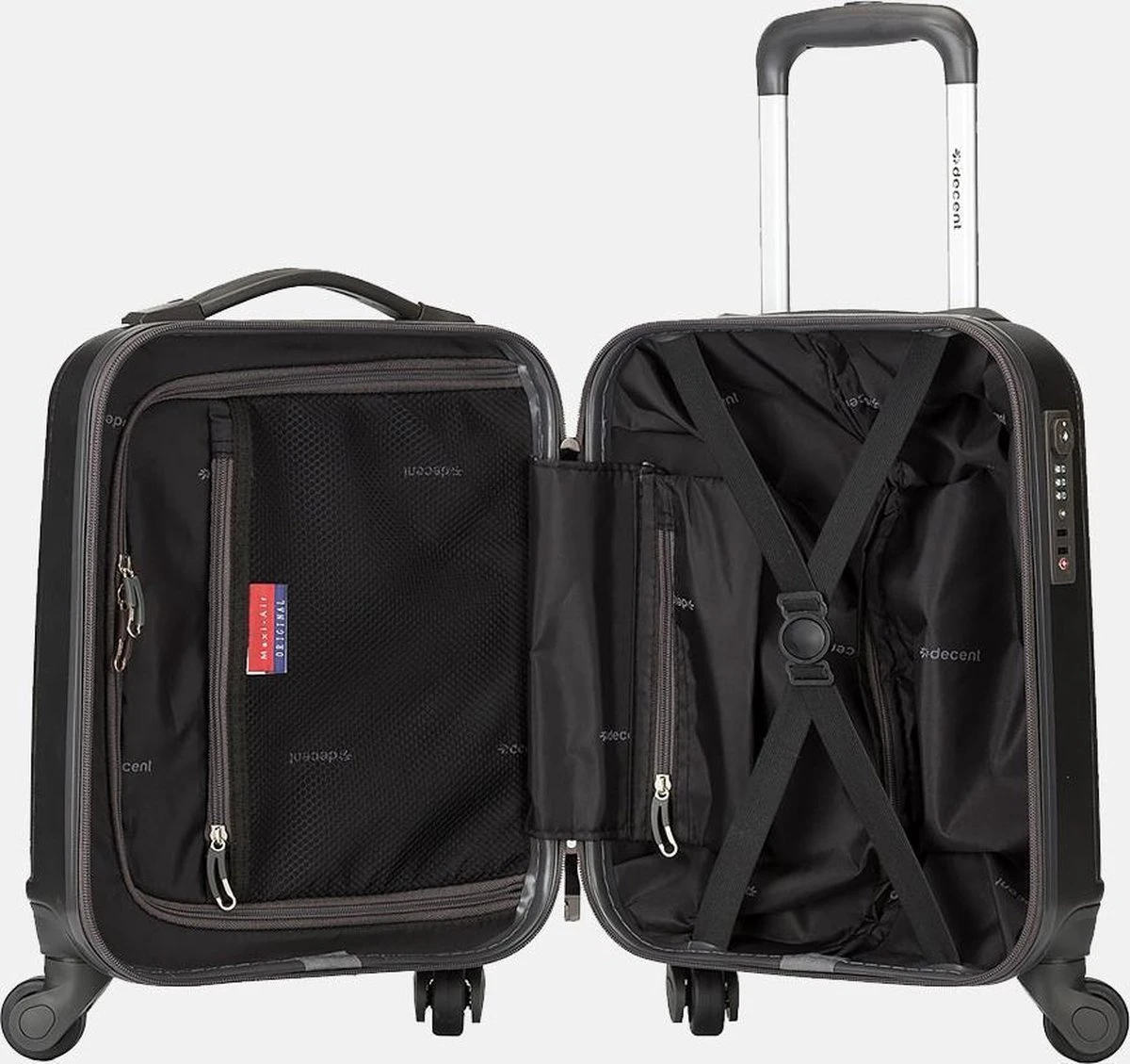 Decent Handbagage Koffer / Trolley / Reiskoffer - 42 Cm - 24 Liter - ABS - Maxi Air - Grijs - Afbeelding 13