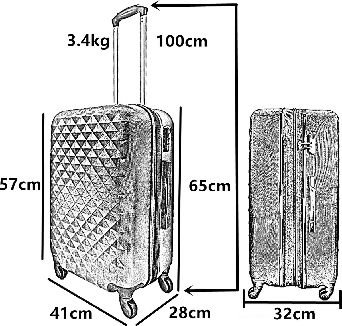 SB Travelbags 'Expandable' Bagage Koffer 65cm- Donker Grijs - Afbeelding 7