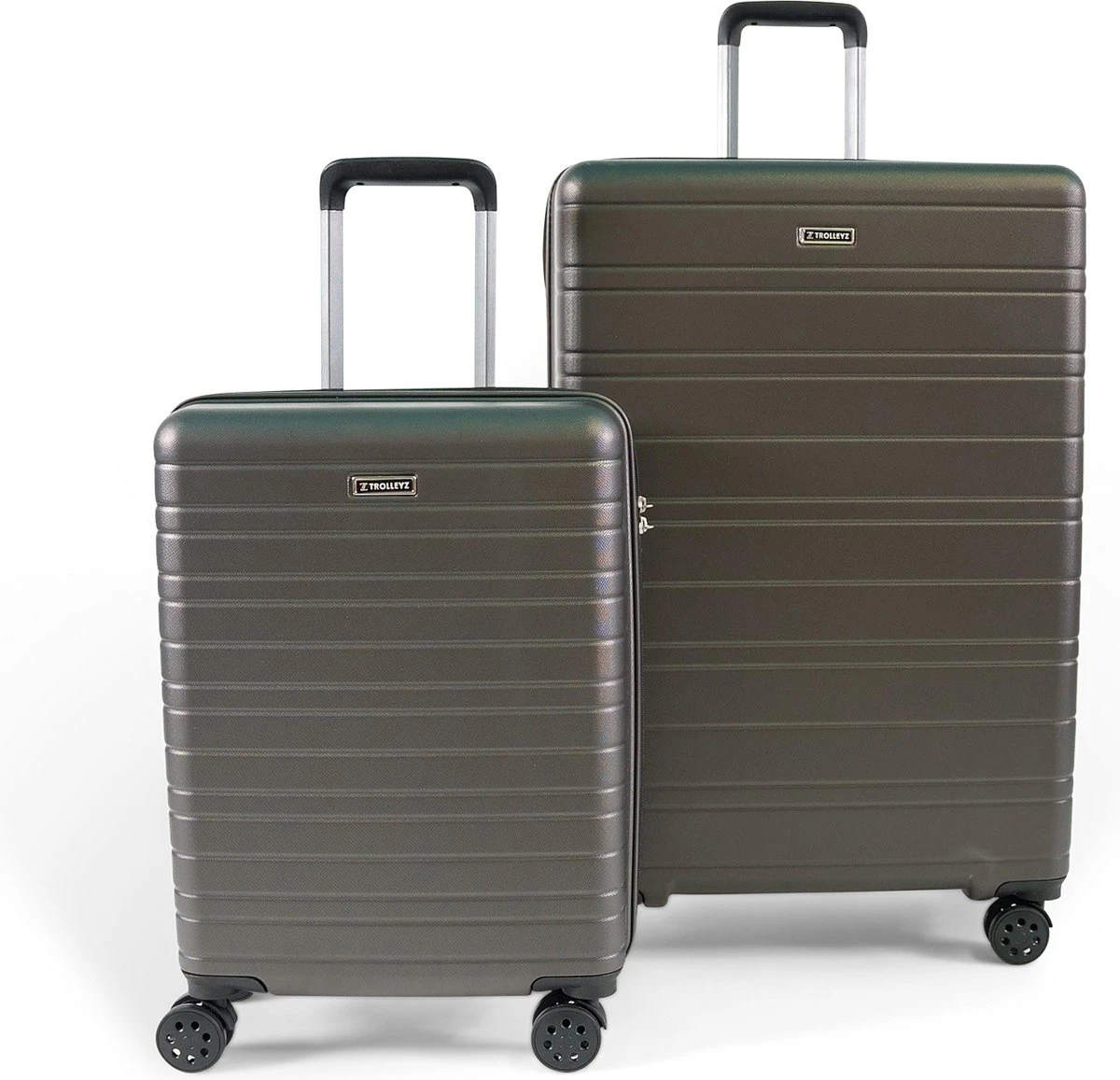 ©TROLLEYZ - Amsterdam No.9 - Kofferset 2 Delig - 55cm+78cm Met TSA Slot - Dubbele Wielen - 360° Spinners - 100% ABS - Reiskoffers In Cloudy Grey - Afbeelding 6