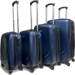 Castillo Travelerz 4 Delige ABS Kofferset - Donkerblauw
