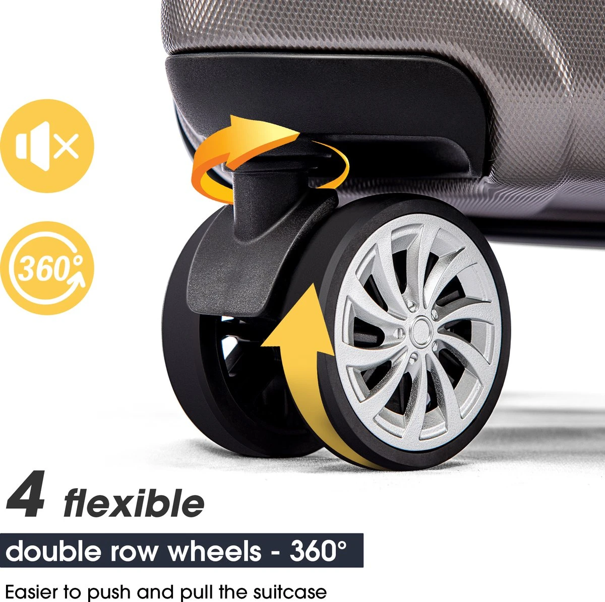 Merax 3-delig Kofferset Met TSA Slot - Trolleyset ABS 40L, 70L & 110 Liter - Grijs - Afbeelding 6