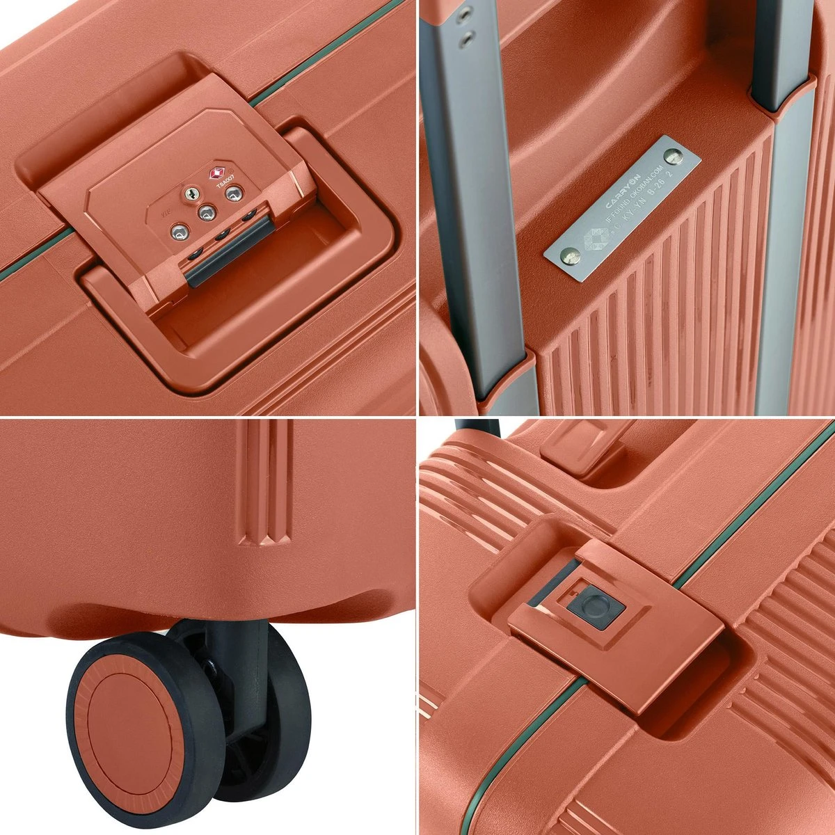 CarryOn Protector Luxe Grote Reiskoffer - Trolley 77cm Met TSA-klikslot - Ultrasterk - Terra - Afbeelding 3