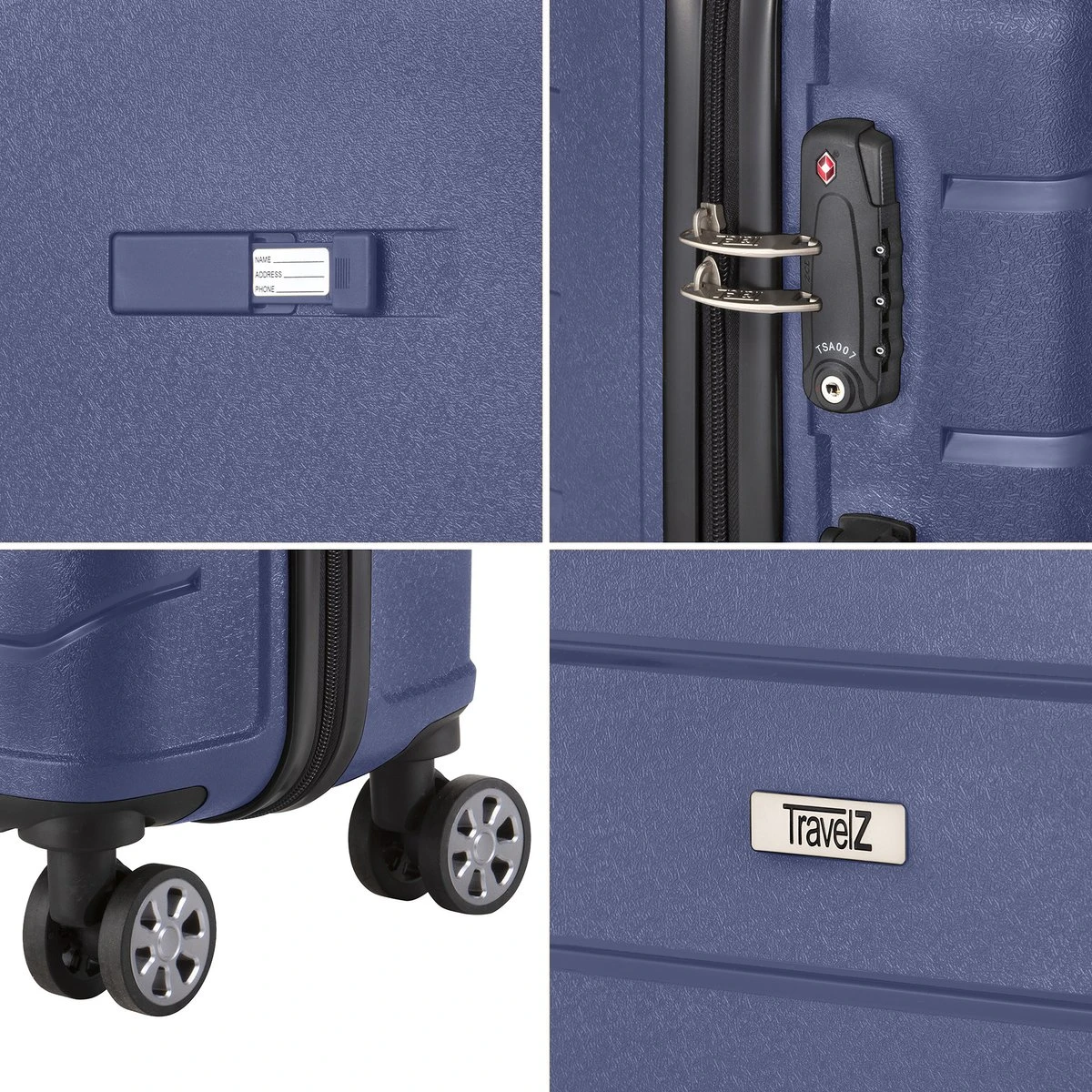 TravelZ Big Bars Kofferset - Trolleyset 3-delig Met TSA-slot - Blauw - Afbeelding 5