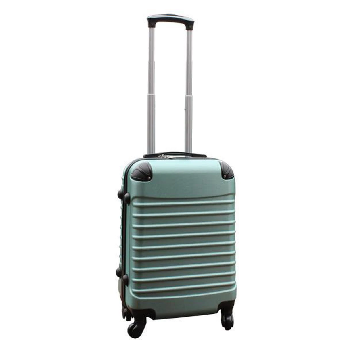 Travelerz Kofferset 2 Delig ABS Handbagage Koffers - Met Cijferslot - 39 Liter - Zilver - Groen - Afbeelding 3