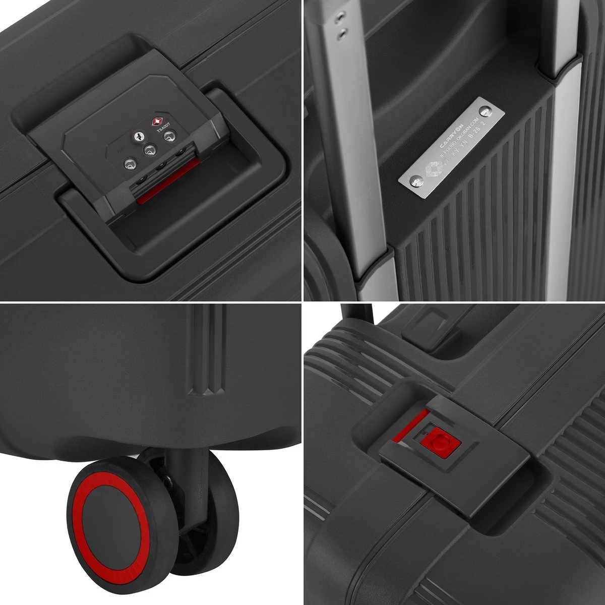 CarryOn Protector Luxe 3-delige Kofferset - Trolleyset Met TSA-kliksloten - Zwart - Afbeelding 3