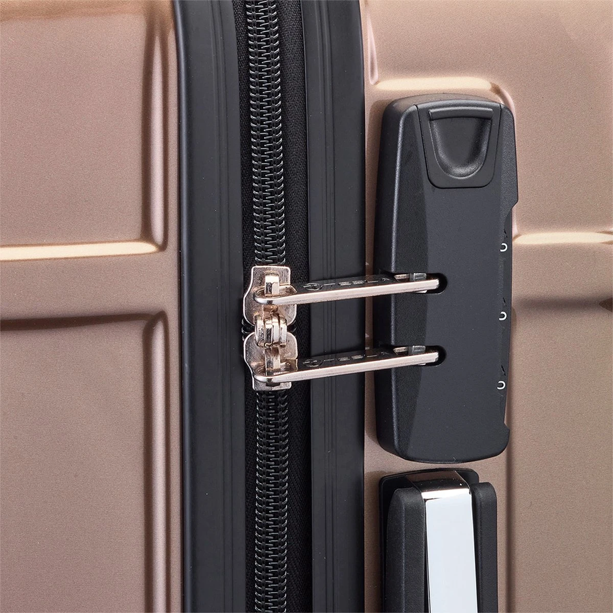 Tesla - Kofferset - 3-delig - 4 Wielen - Cijferslot - Goud - Afbeelding 9