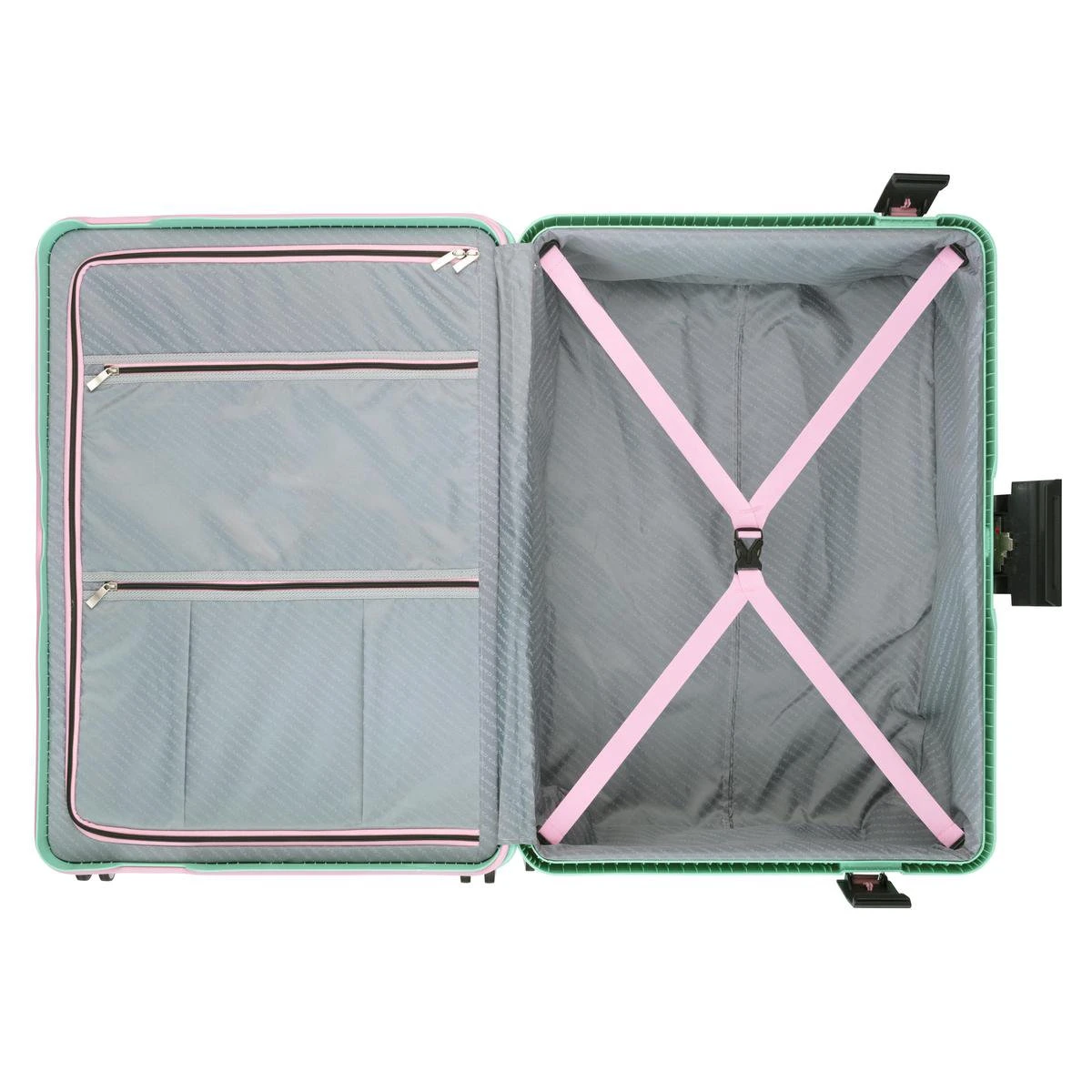 CarryOn Steward Kofferset - 2-delige TSA Trolleyset Met Kliksloten - Dubbele Wielen - Mint - Afbeelding 9