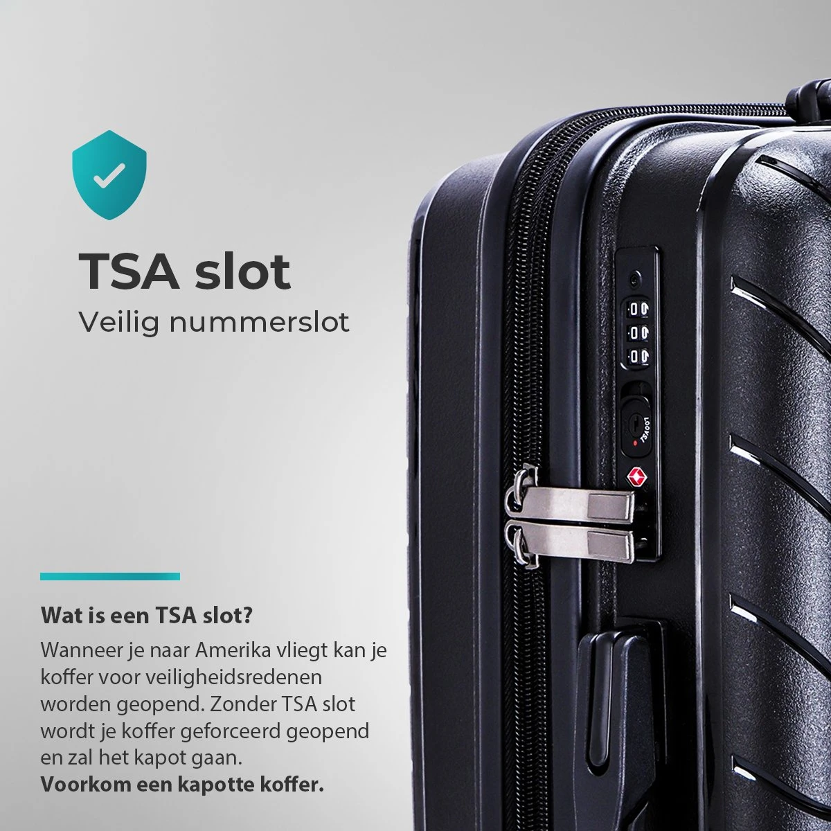 Legage Kofferset - Kofferset 3-Delig - Inclusief TSA Sloten - 1 Handbagage Koffer - Trolley - Zwart - Afbeelding 6