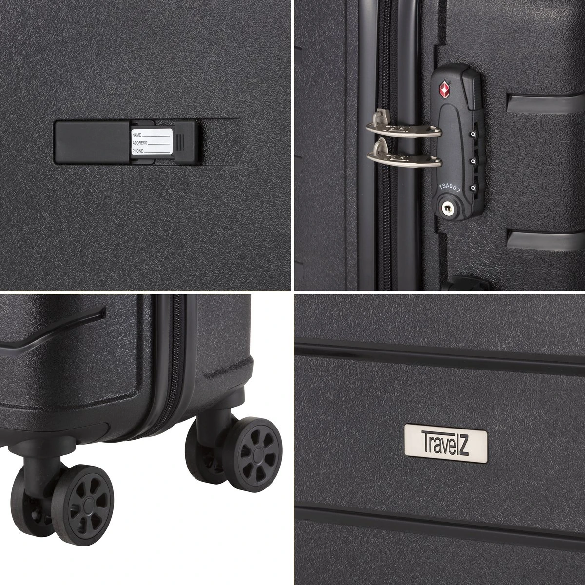 TravelZ Big Bars Kofferset - Trolleyset 3-delig Met TSA-slot - Zwart - Afbeelding 5