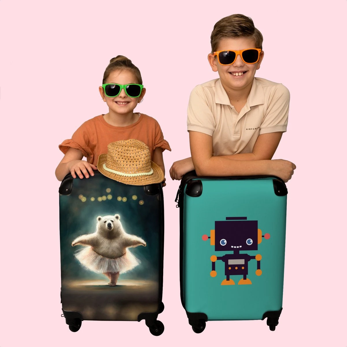 NoBoringSuitcases.com® Koffer - Beer - Rok - Ballet - Licht - Portret - Trolley Op Wieltjes - Reiskoffer - Past Binnen 55x40x20 Cm En 55x35x25 Cm - Handbagagekoffer - Fotokoffer - Afbeelding 7