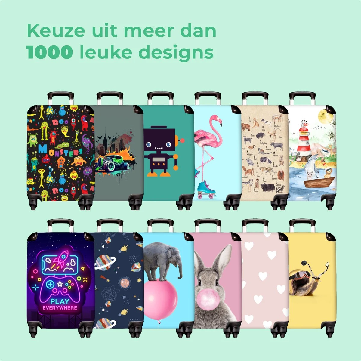 NoBoringSuitcases.com® Koffer Groot - Prinses - Bloemen - Kroon - Meisje - Sterren - Trolley Koffer Met TSA-slot - Met Wielen - 90 Liter - Reiskoffer - 66 Cm - Afbeelding 8