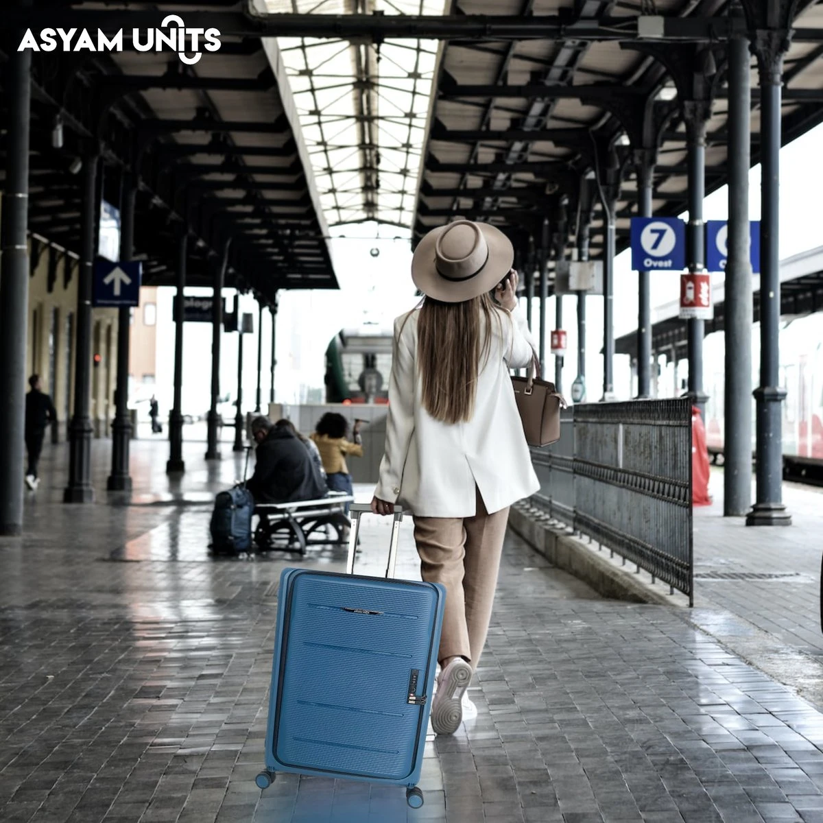 Asyam Units- Handbagage- Invouwbaar- Koffer- Koffer 38L- Spinner Wielen- TSA Slot- Lichtgewicht- Blauw - Afbeelding 6