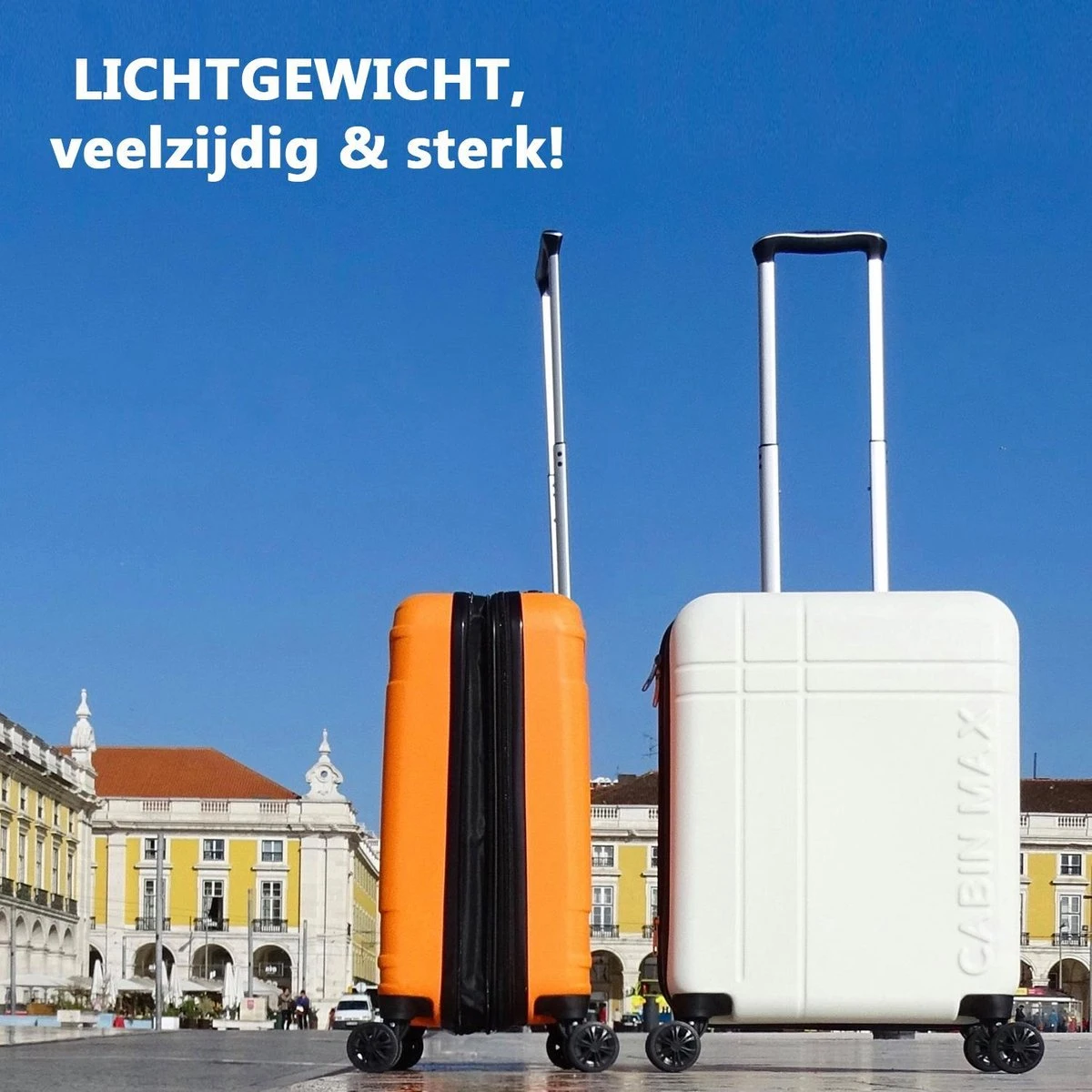 CabinMax Velocity Handbagage Koffer - Uitbreidbaar Trolley 44L - Harde Reiskoffer - 55x40x20/25 Cm - Lichtgewicht - Groot Capaciteit - Wit - Afbeelding 7