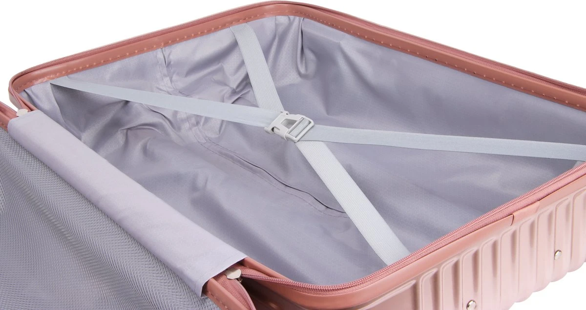 Royal Swiss - Reis Koffer - 66cm - Cijferslot- Lichtgewicht Koffer - 4 Wielen- Rosé Gold - Afbeelding 4