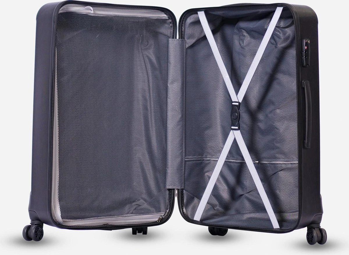 ©TROLLEYZ - Bali No.22 - Trolley - 55cm Met TSA Slot - Dubbele Wielen - 360° Spinners - 100% ABS - Handbagage Koffer In Night Black - Afbeelding 4