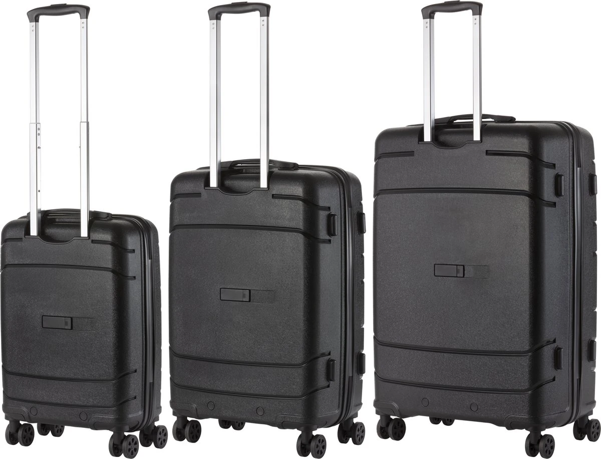TravelZ Big Bars Kofferset - Trolleyset 3-delig Met TSA-slot - Zwart - Afbeelding 2