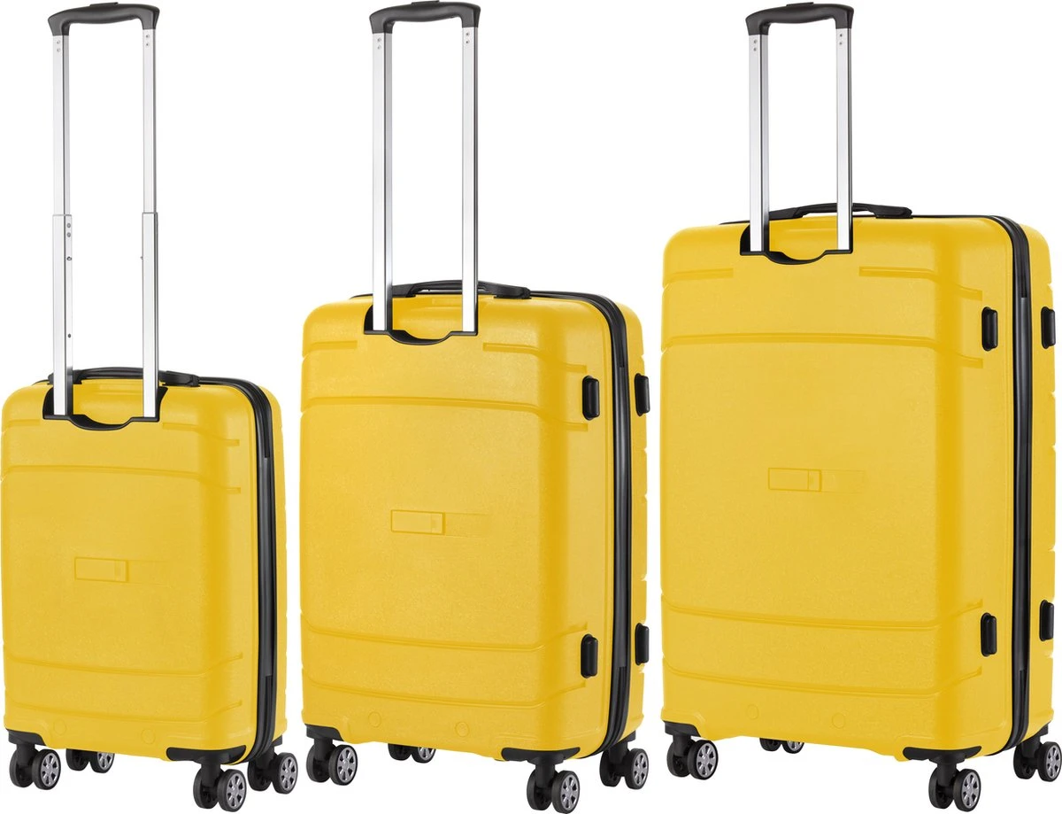 TravelZ Big Bars Kofferset - Trolleyset 3-delig Met TSA-slot - Geel - Afbeelding 2