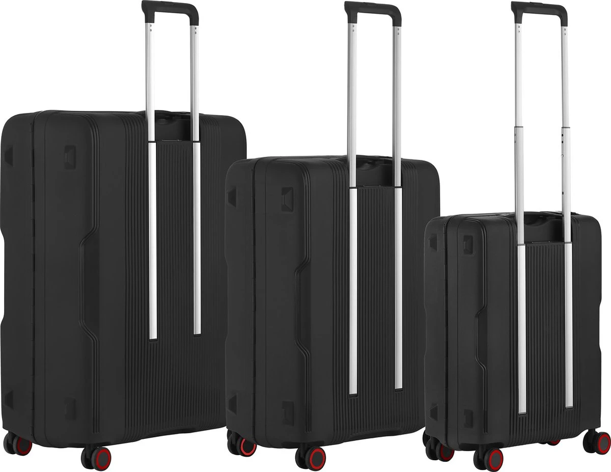 CarryOn Protector Luxe 3-delige Kofferset - Trolleyset Met TSA-kliksloten - Zwart - Afbeelding 2