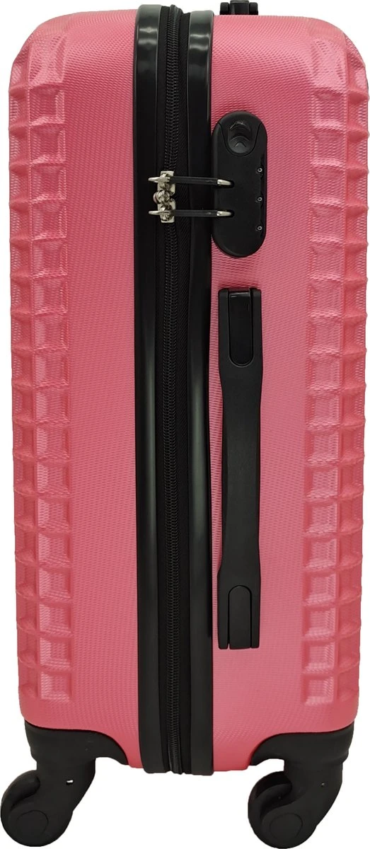 SB Travelbags Handbagage Koffer 51cm 4 Wielen Trolley - Roze - Afbeelding 2