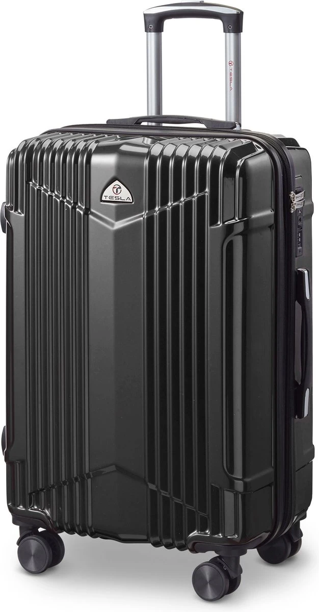 Tesla PC - Reiskoffer - 65 Cm - 4 Wielen - Zwart