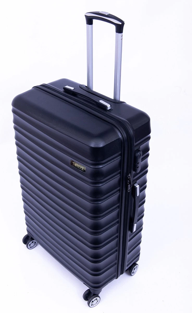 Tobeyz - Kofferset - 3-delig Zwart Handbagage - Verrijdbaar Op 4 Wielen - Stevig ABS - Lichtgewicht, Trolley - Afbeelding 2