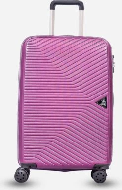 ©TROLLEYZ - Ibiza No.3 - Reiskoffer 69cm Met TSA Slot - Dubbele Wielen - 360° Spinners - 100% ABS - Reiskoffer In Dazzling Purple