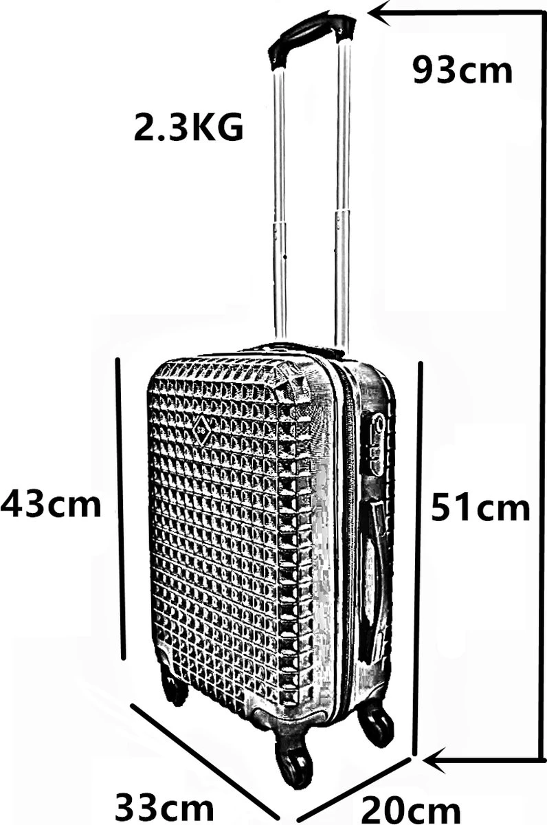 SB Travelbags Handbagage Koffer 51cm 4 Wielen Trolley - Roze - Afbeelding 6