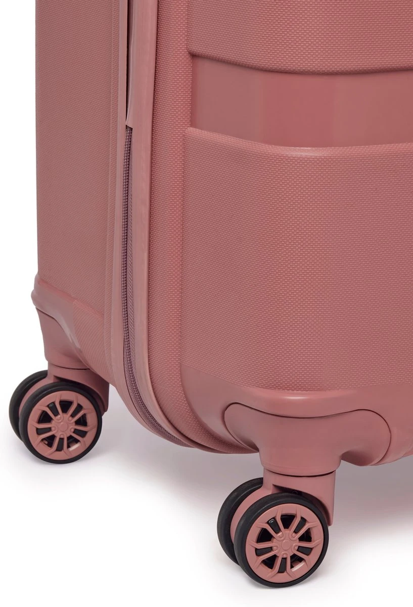 ©TROLLEYZ - Paris No.5 - Kofferset 2 Delig - 55+78cm Met TSA Slot - Dubbele Wielen - 360° Spinners - 100% Polypropyleen - Reiskoffers In Rose Blush - Afbeelding 6