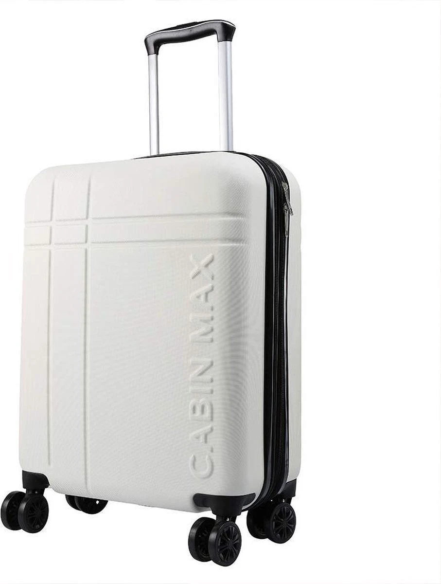 CabinMax Velocity Handbagage Koffer - Uitbreidbaar Trolley 44L - Harde Reiskoffer - 55x40x20/25 Cm - Lichtgewicht - Groot Capaciteit - Wit