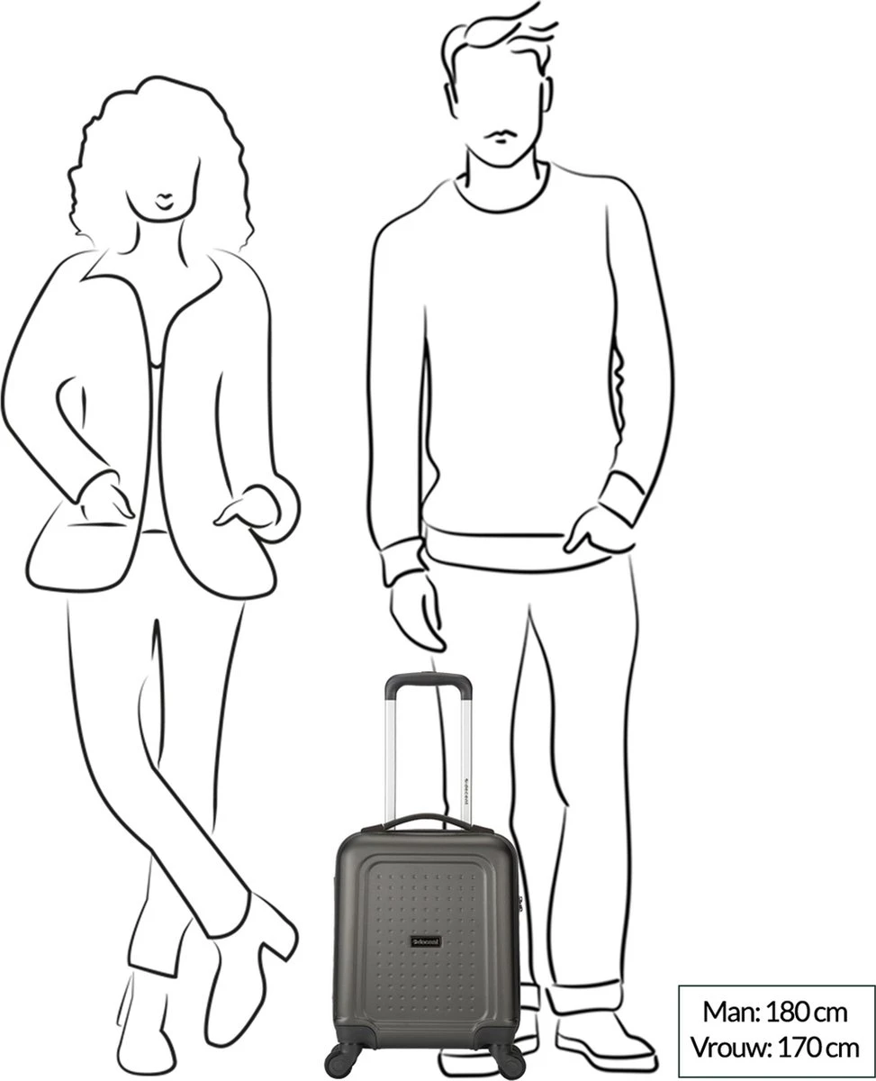 Decent Handbagage Koffer / Trolley / Reiskoffer - 42 Cm - 24 Liter - ABS - Maxi Air - Grijs - Afbeelding 4