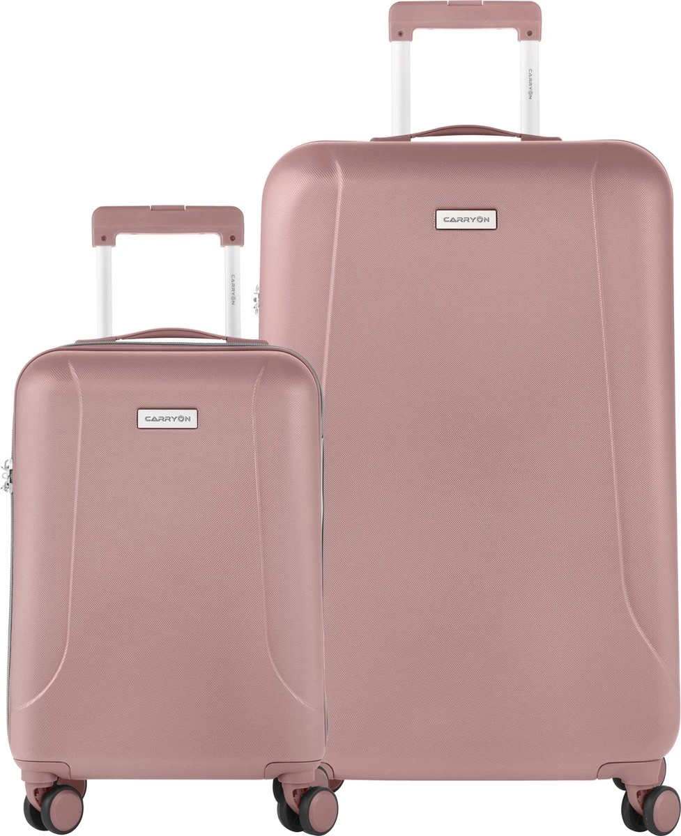 CarryOn Skyhopper Kofferset – TSA Handbagage + Reiskoffer 78cm – Dubbele Wielen - Old Pink - Afbeelding 5