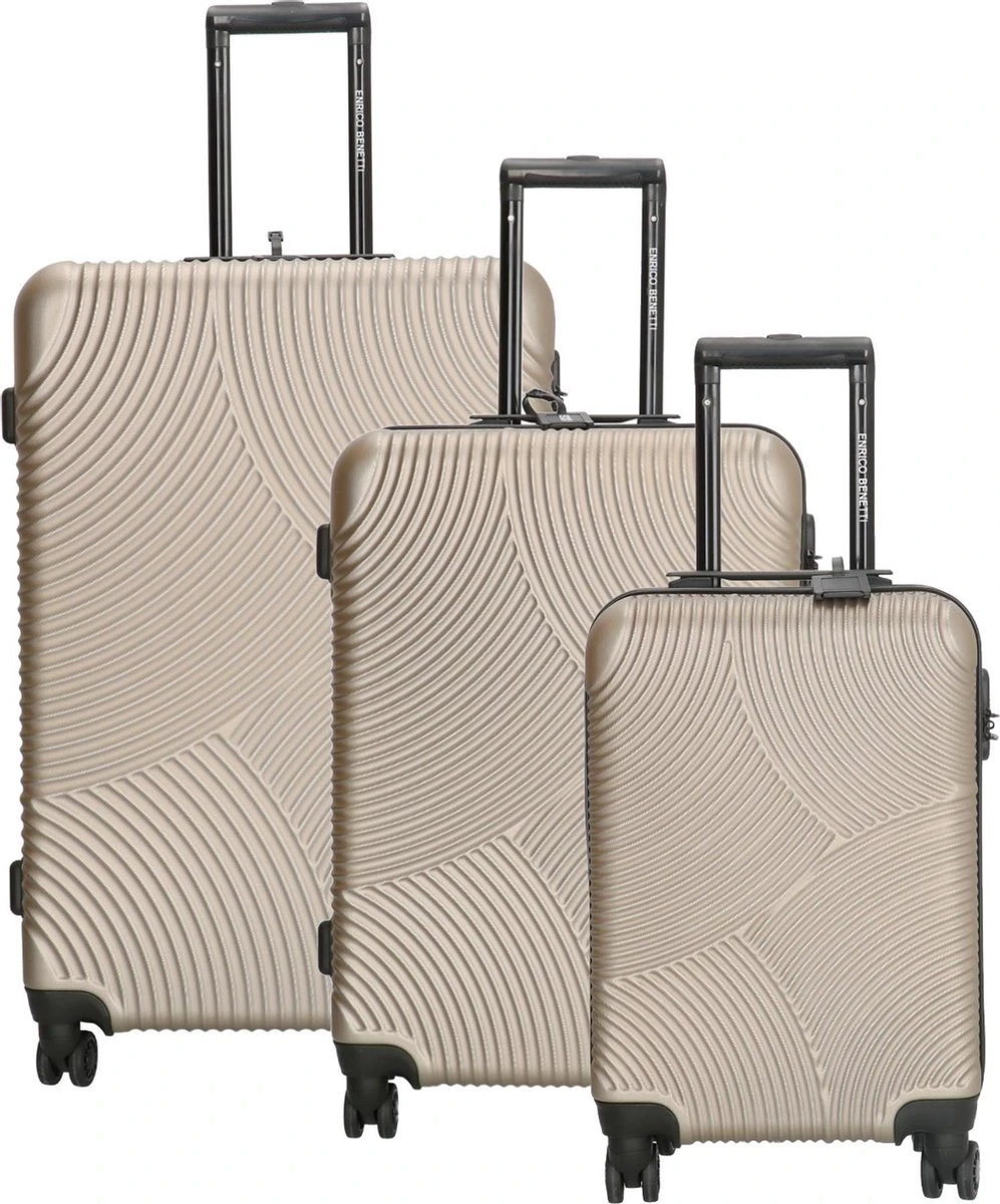 Enrico Benetti Louisville 39040 Driedelige Kofferset Hardcase ABS - Champagne