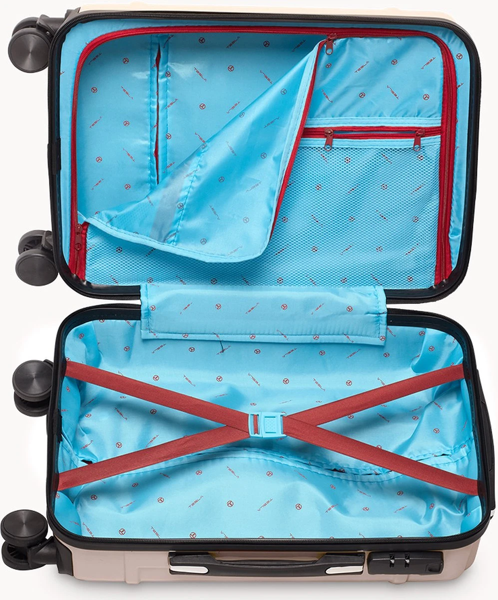 Tesla PC - Handbagage Koffer - 55x35x20 Cm - 4 Wielen - Roze - Afbeelding 3